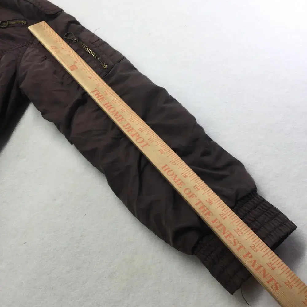 Noni Jacket Kids 4T Brown Hooded Bomber Faux Fur Lined Nylon Zip Coat Winter